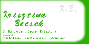 krisztina becsek business card